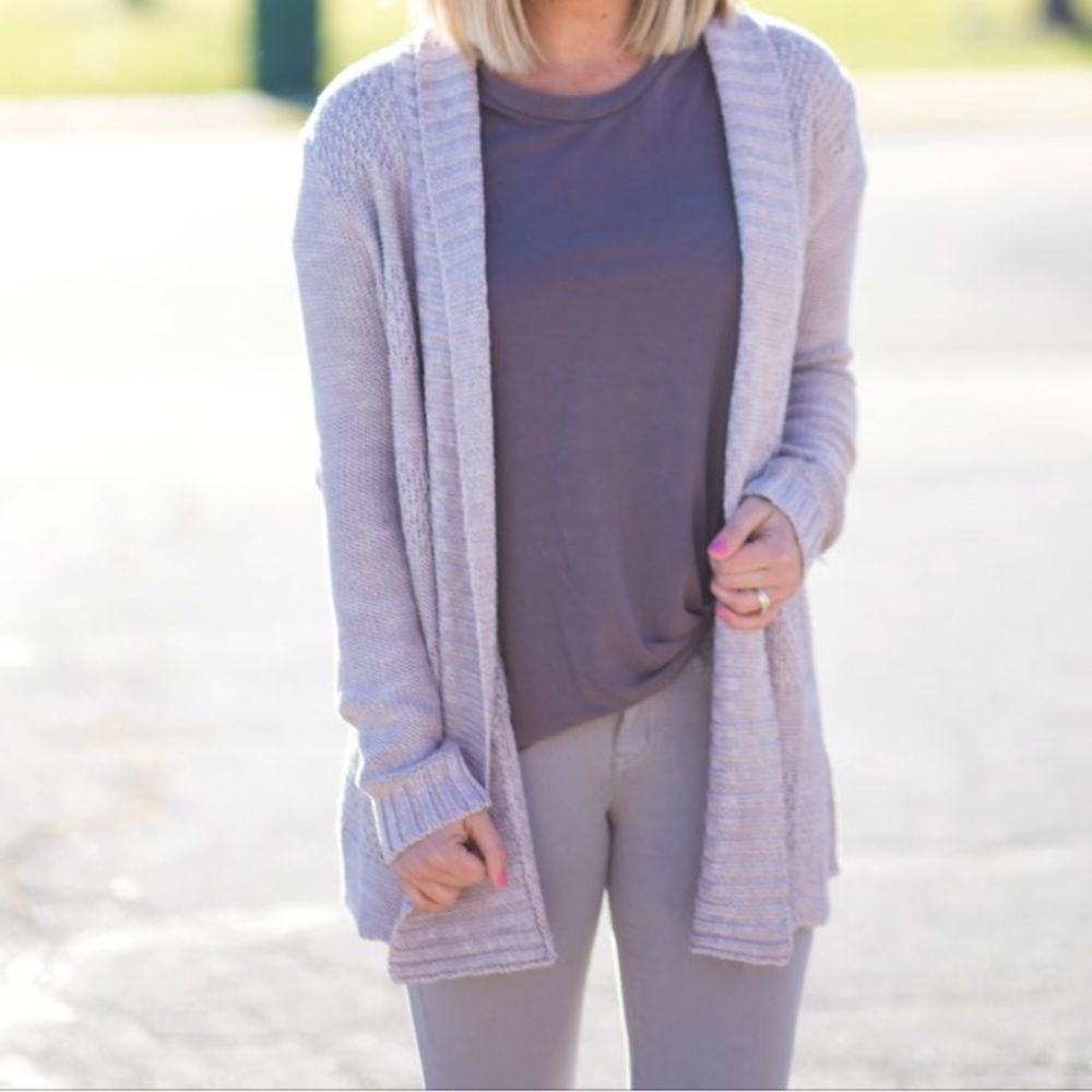 Textured Lavender Cardigan
